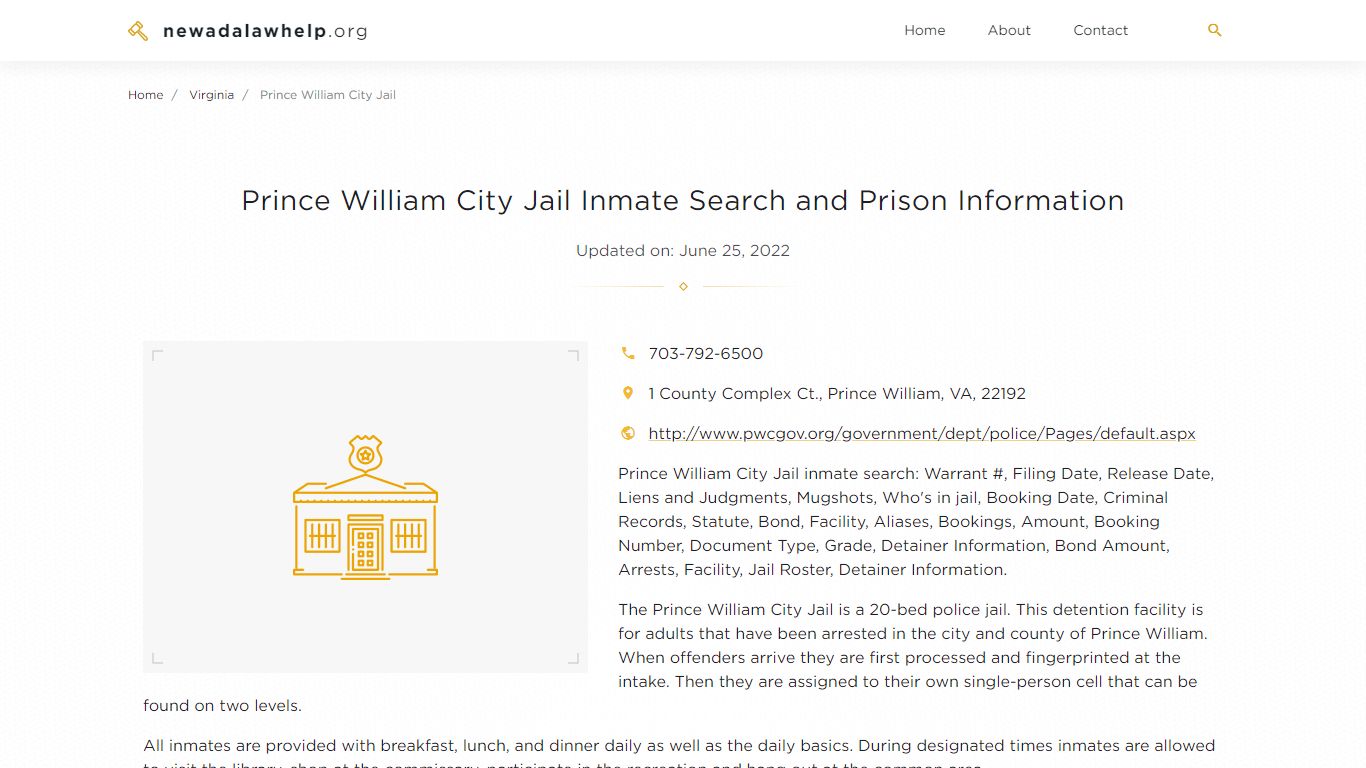 Prince William City Jail Inmate Search and Prison Information